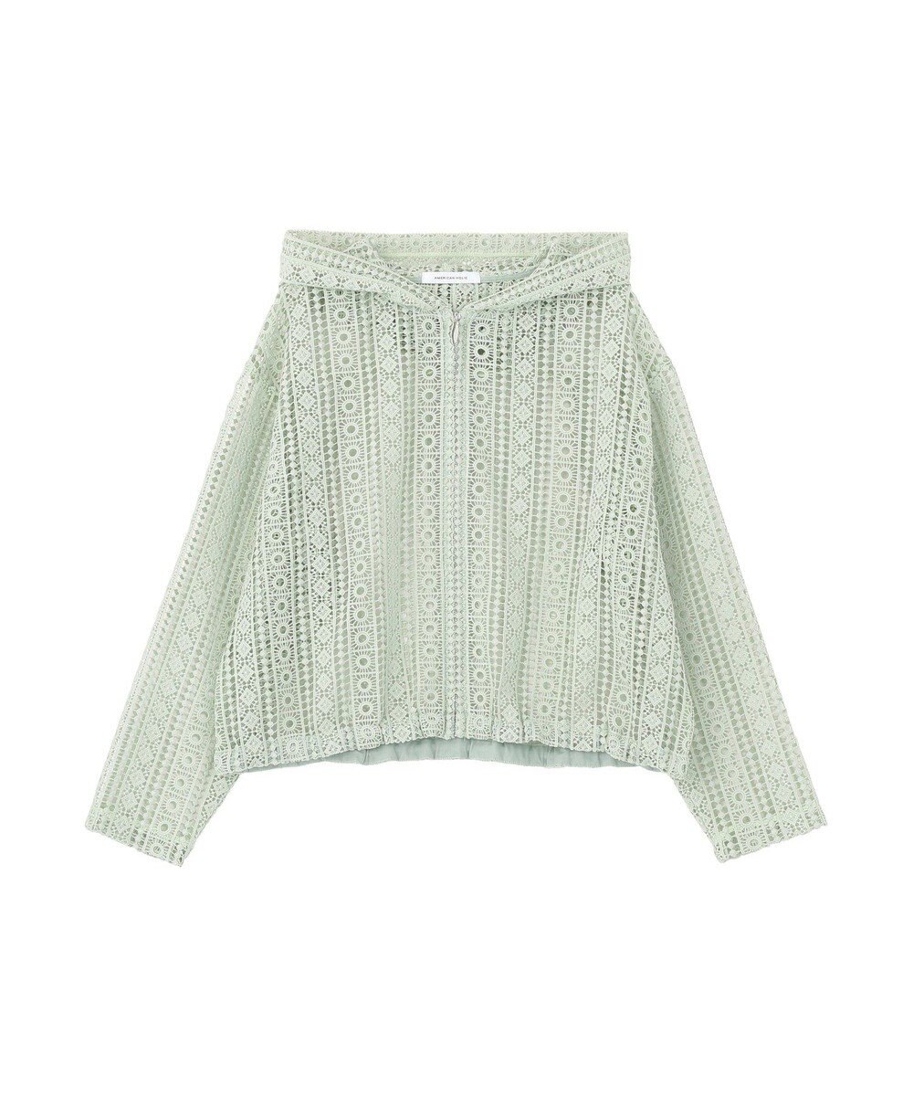 AMERICAN HOLIC 【先行予約】幾何学レースフードシャツ 