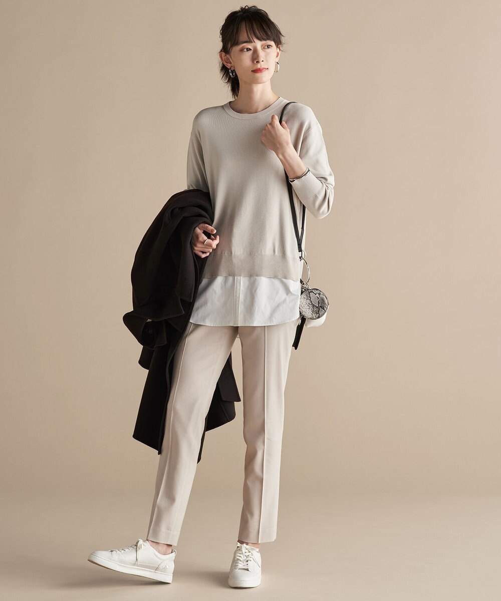 ICB 【洗える】クロスコンビ シャツドッキングプルオーバー 