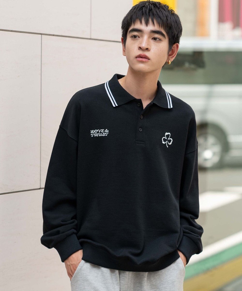 WEGO 【ユニセックス着用ITEM/MLサイズ展開】モチーフロゴポロスウェット 