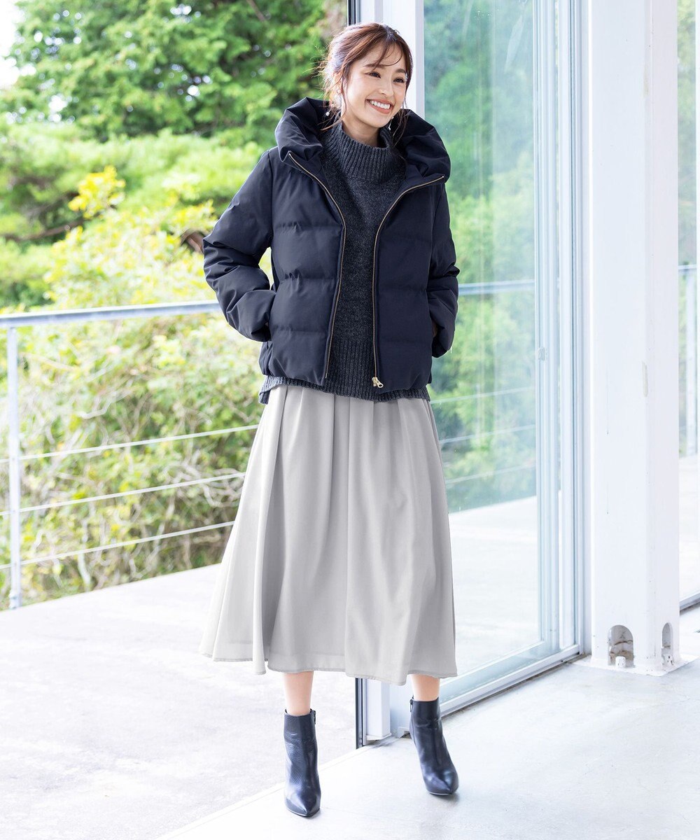 Tiaclasse L 【洗える】モックネックポインテルニットトップス 