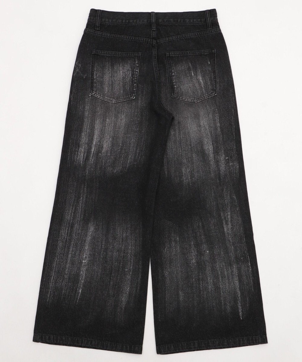 WEGO シルバープリントバギーフレアデニム 