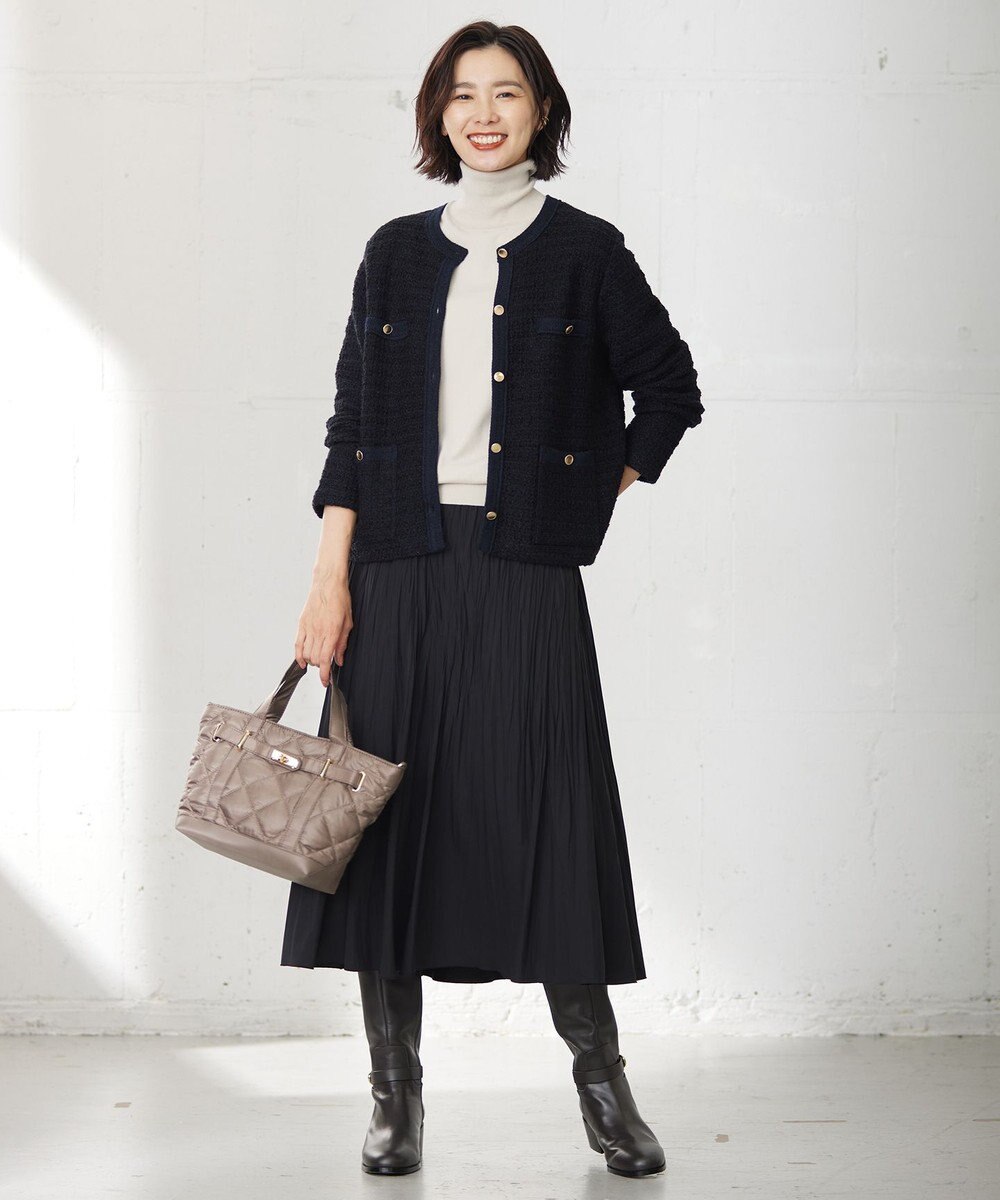 J.PRESS LADIES L 【洗える】TWEEDY ニット ジャケット 