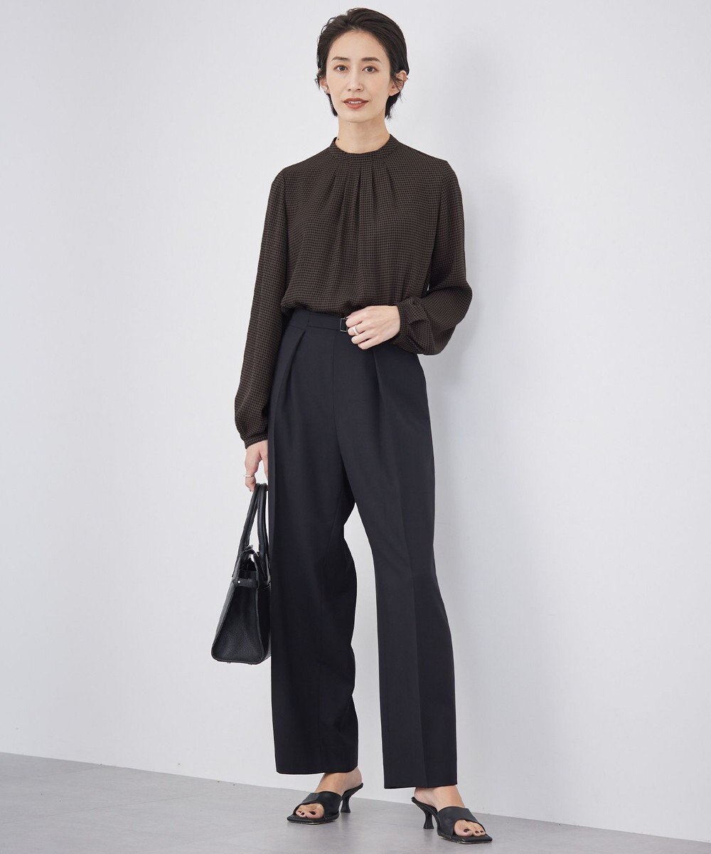 ICB 【洗える】ウール2WAYストレッチ ワイドストレートパンツ 