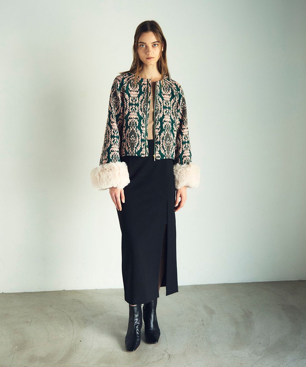 GRACE CONTINENTAL オーナメントジャガードジャケット 