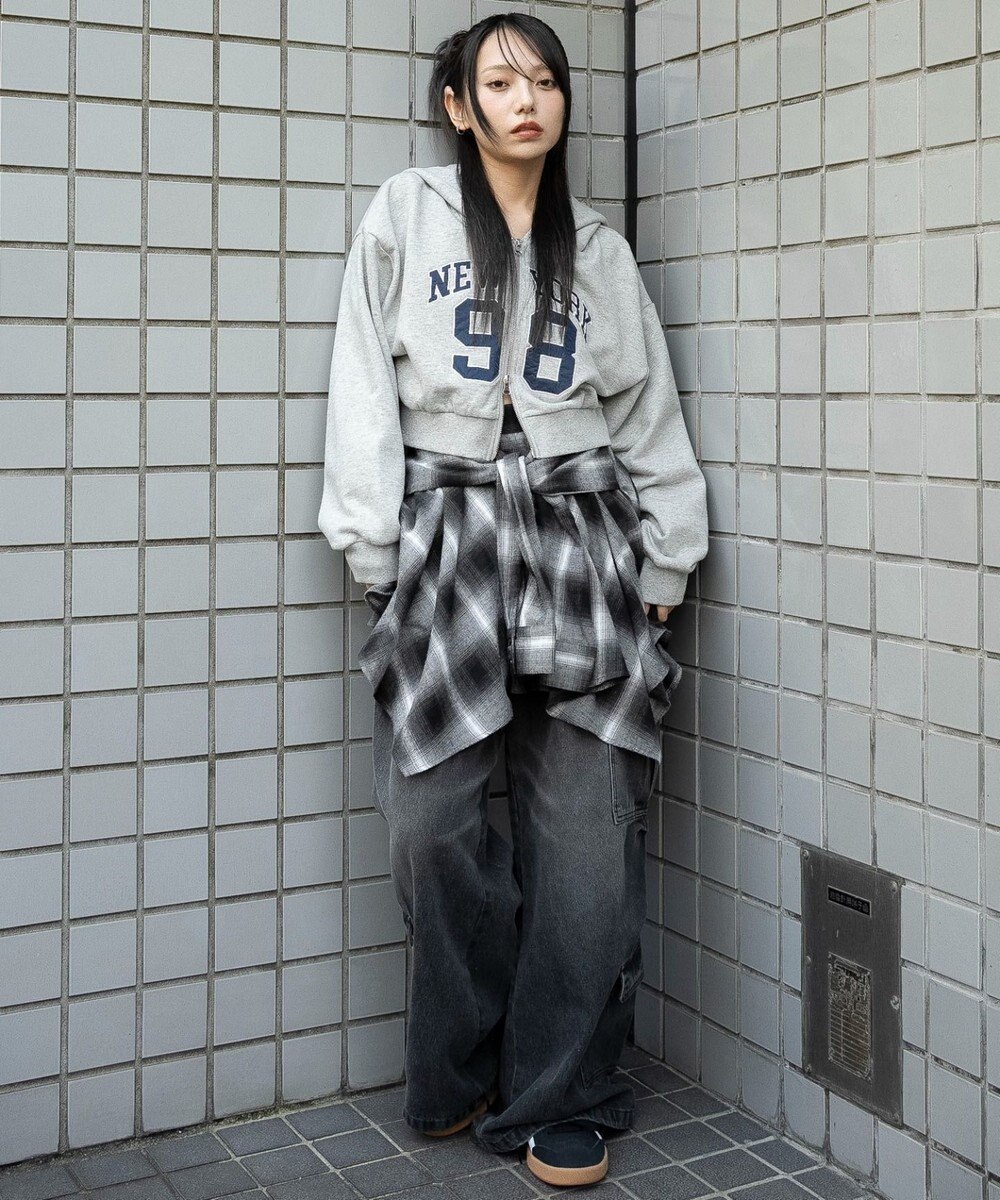 WEGO グラフィックショートZIPパーカー 