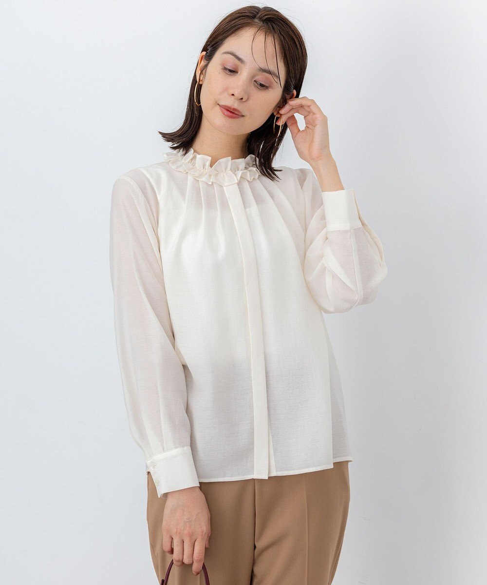 組曲 S 【加藤ローサさん着用】アンティークオーガンフリル ブラウス 