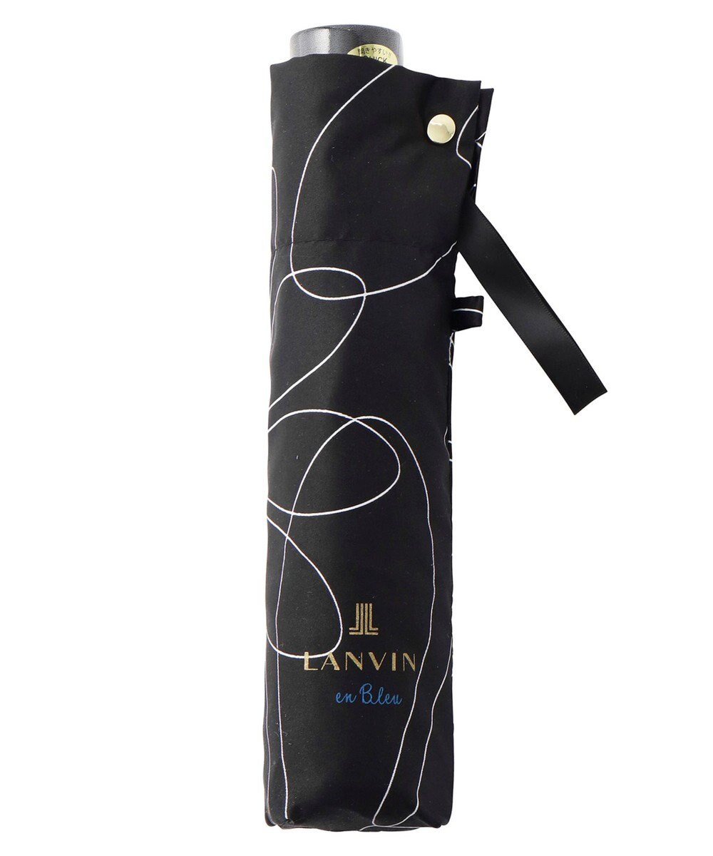 MOONBAT 【新色追加】ランバン オン ブルー 折りたたみ傘 フラワー柄サテンジャガードプリント 簡単開閉 