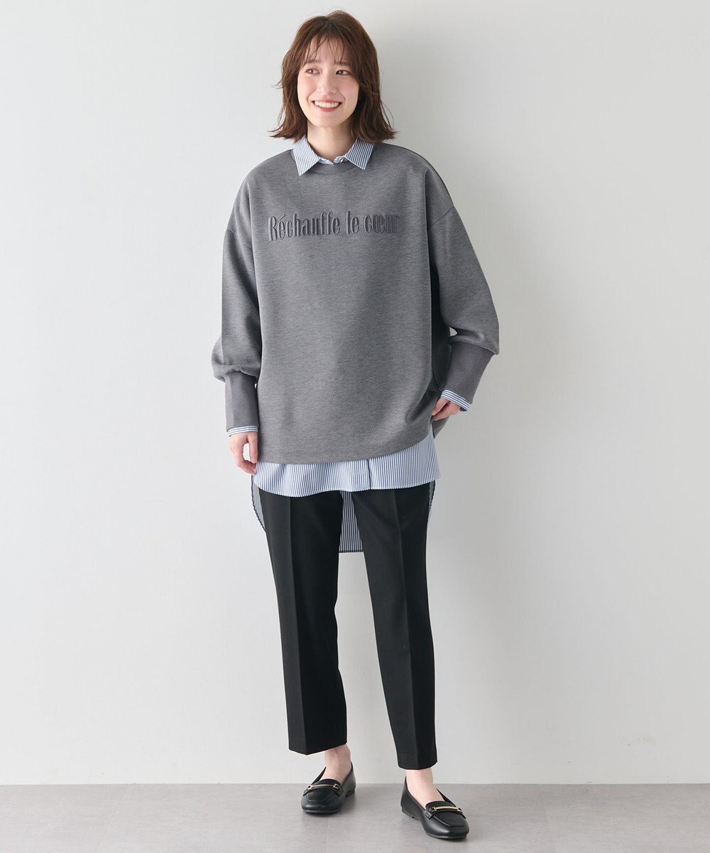 ANY L 【洗濯機可】エンブロイダリーロゴダンボールプルオーバー 