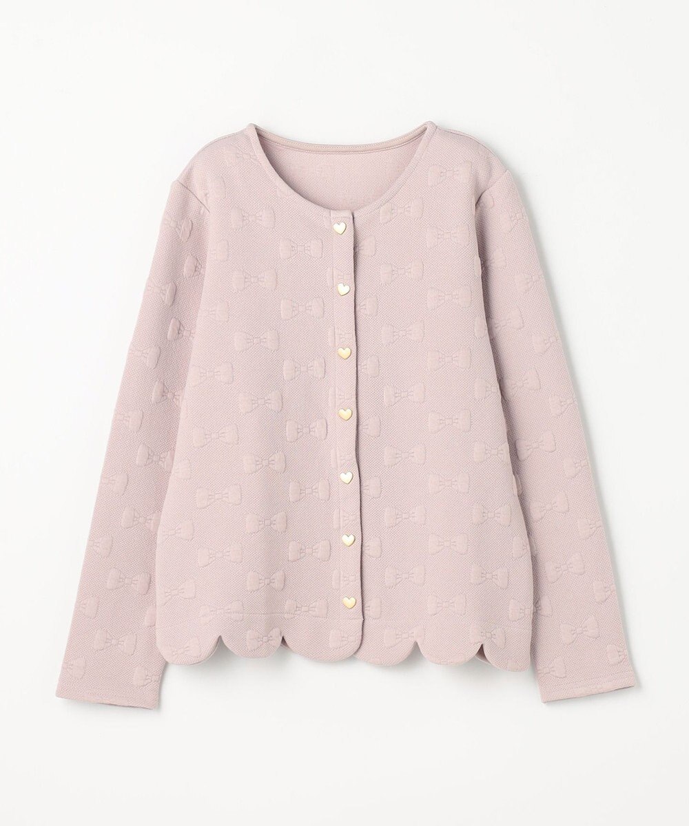 ANY KIDS リボン ジャガード カーディガン 