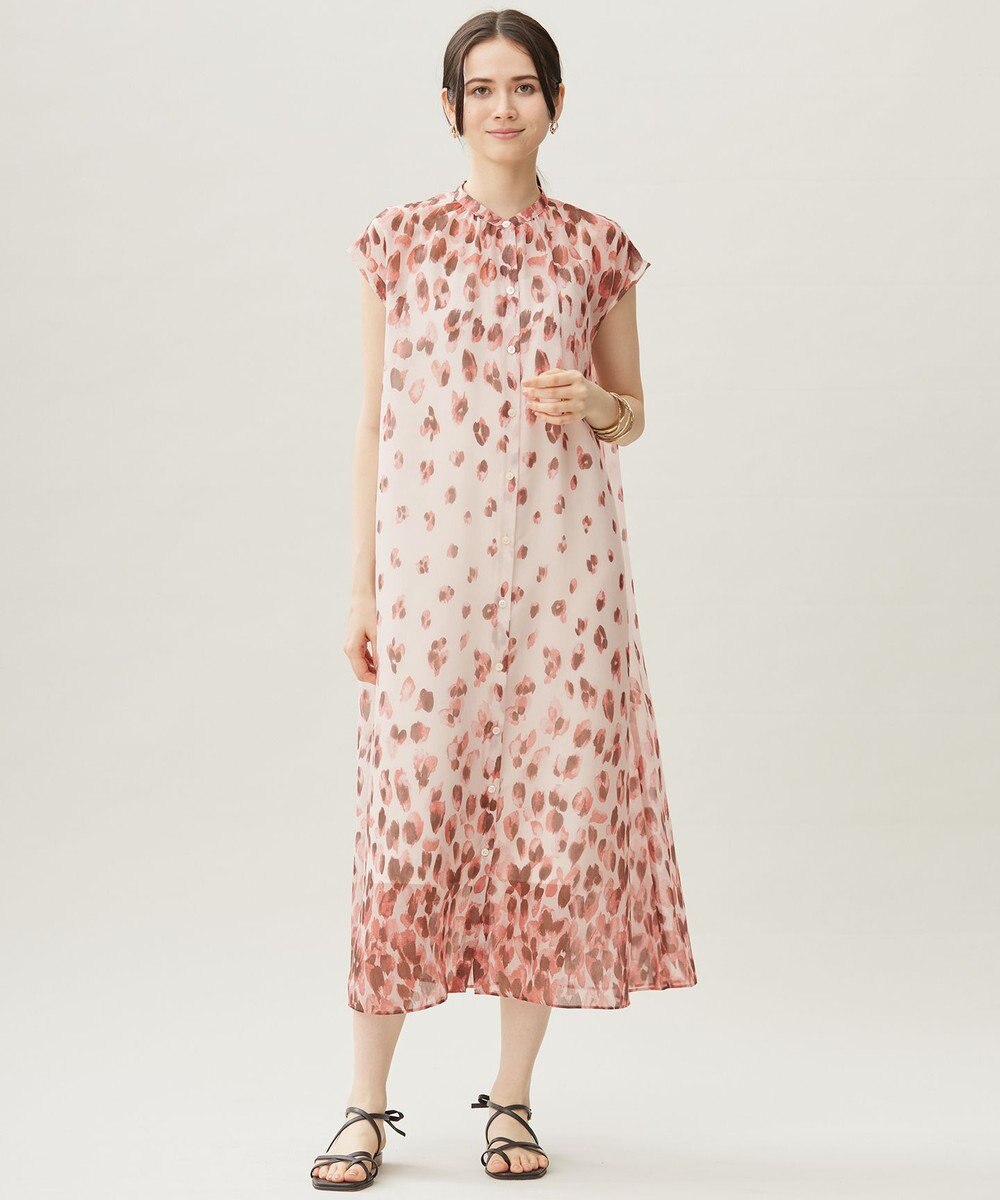 自由区 L 【カタログ掲載・洗える】グラデーションペタルプリント ワンピース 