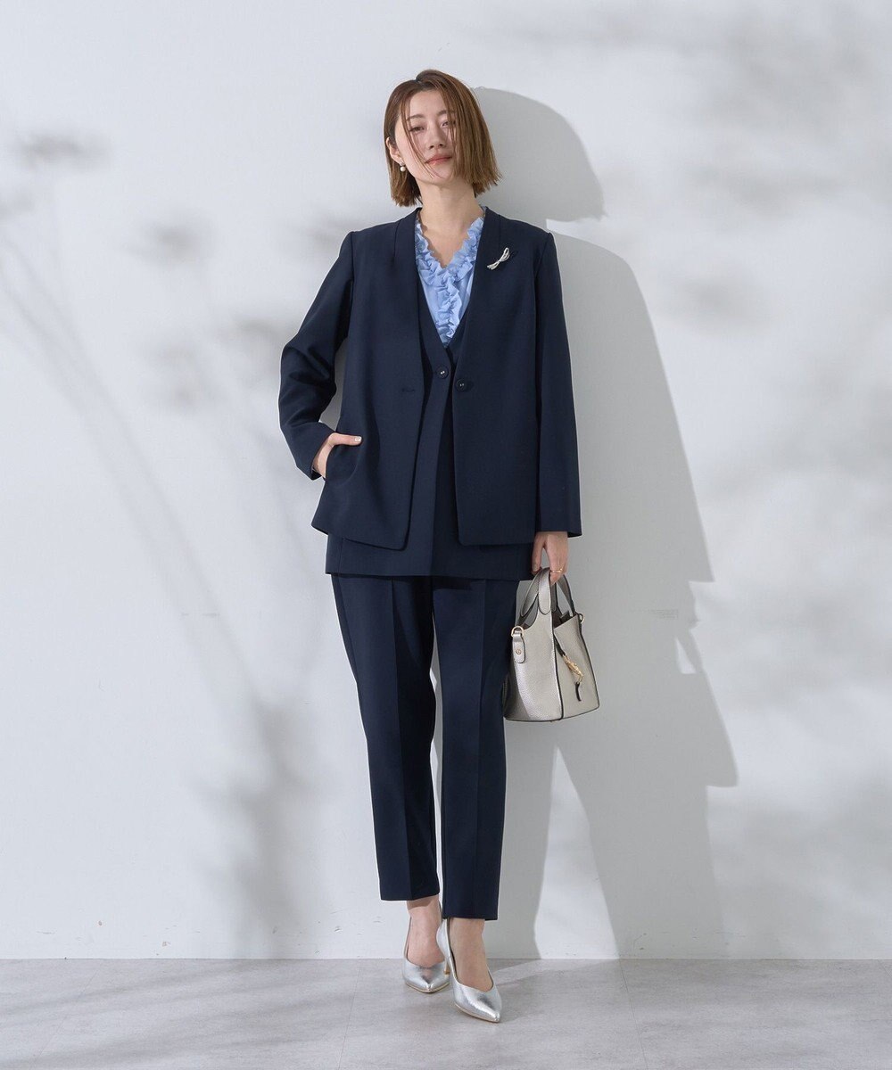 YECCA VECCA ストレッチノーカラージャケット 