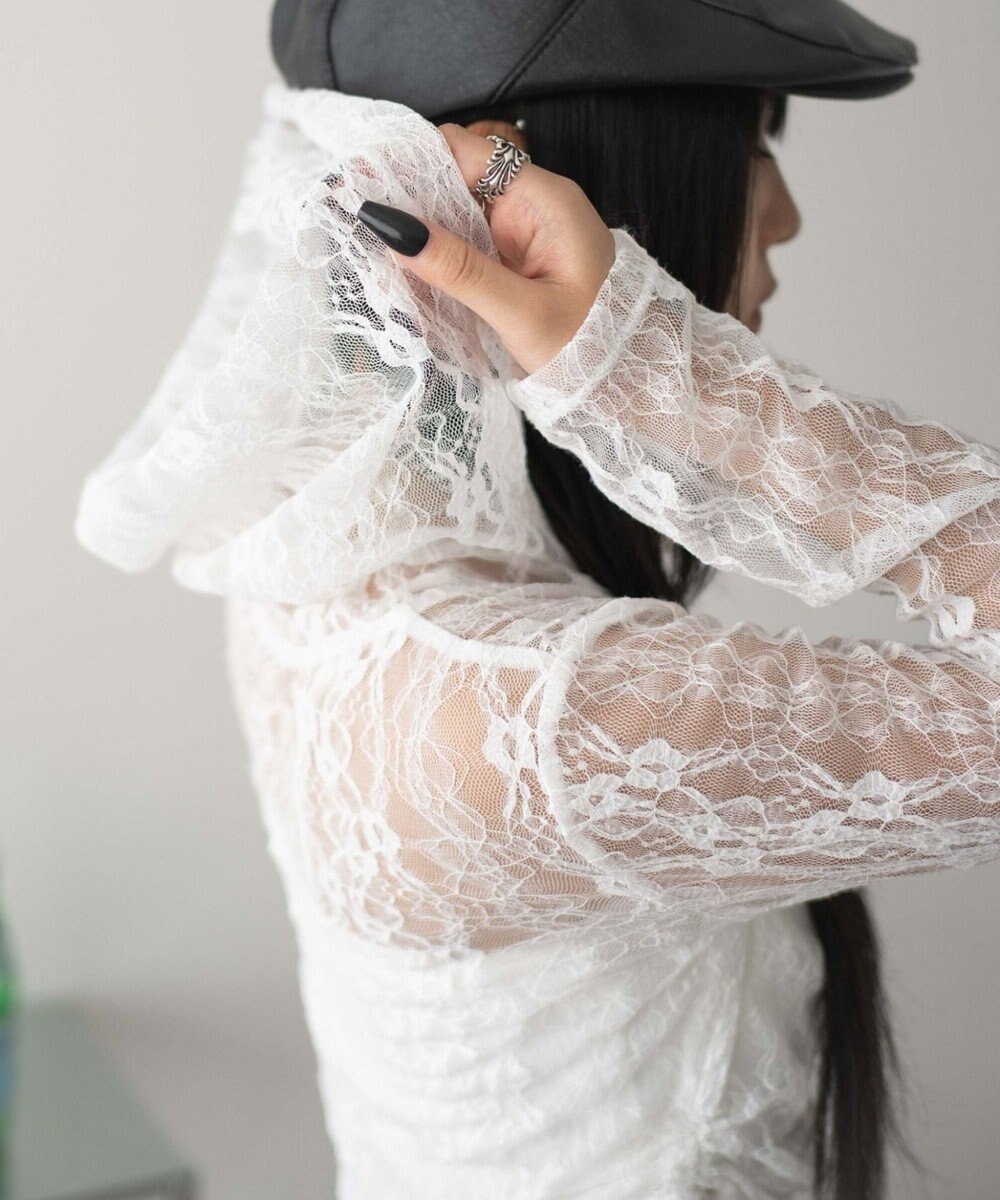 WEGO レースダブルジップパーカー 