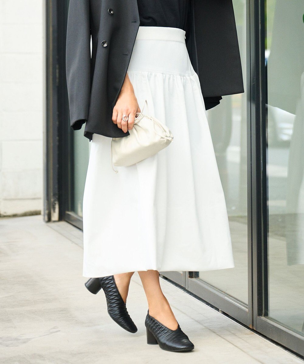 #Newans 【セレモニーにも】バルーンフレアニットスカート 