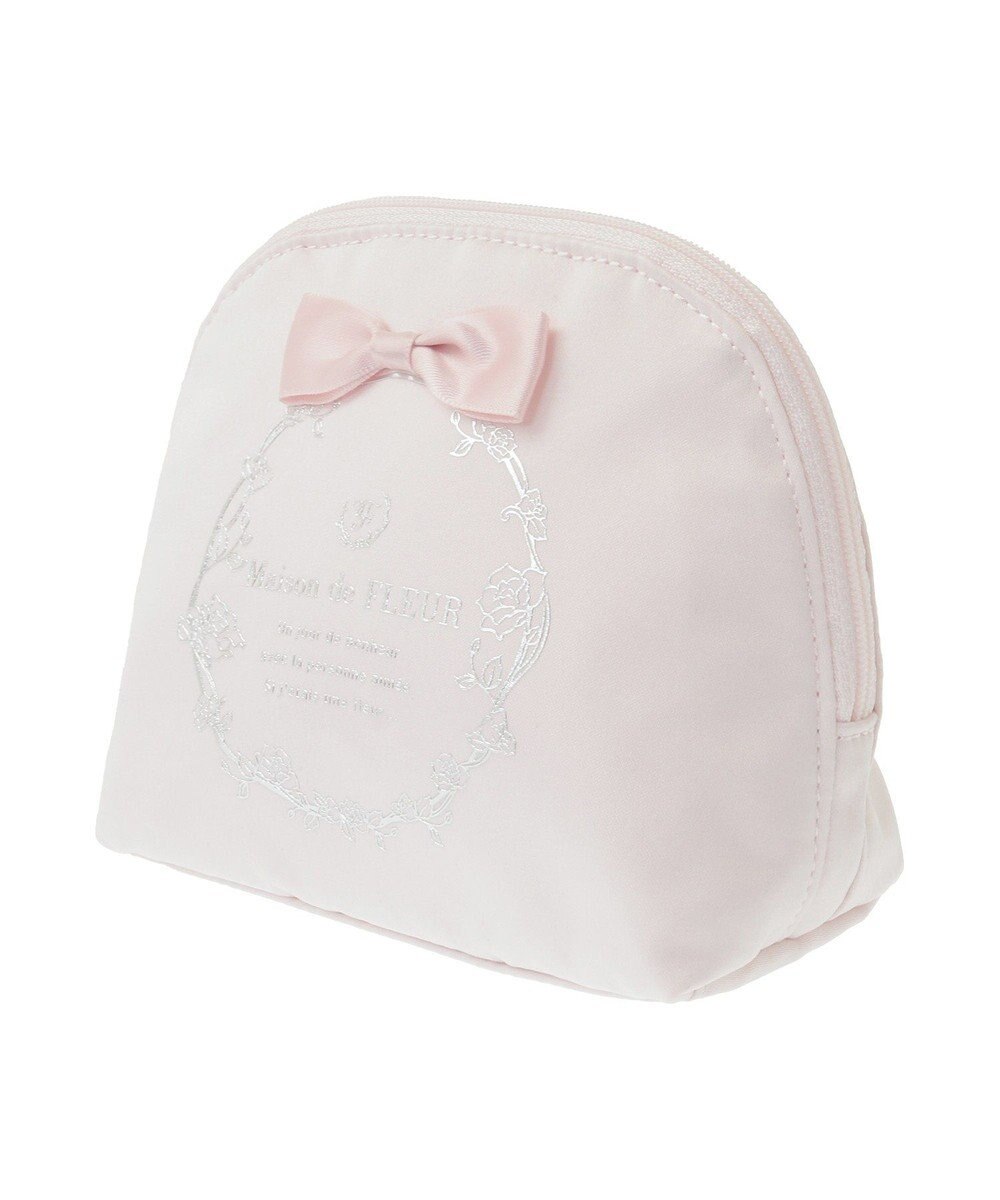 Maison de FLEUR サテンリボンラウンドポーチ 