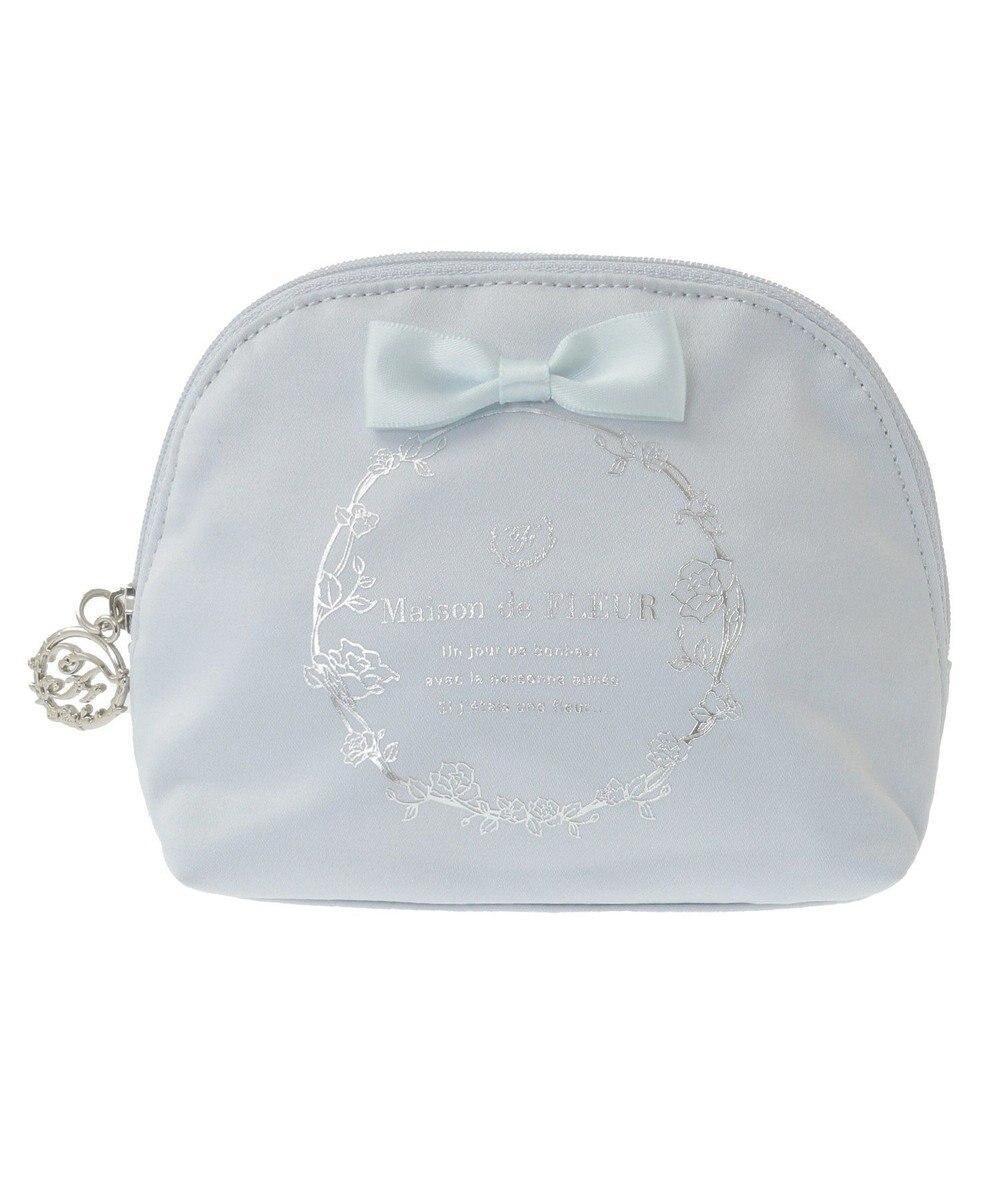 Maison de FLEUR サテンリボンラウンドポーチ 