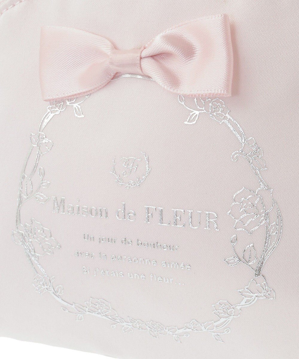 Maison de FLEUR サテンリボンラウンドポーチ 