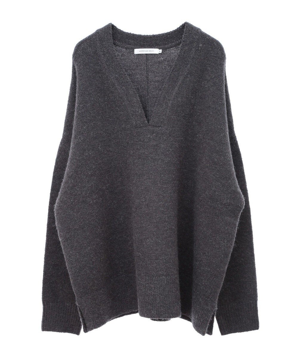 AMERICAN HOLIC カーブネックニットプルオーバー 