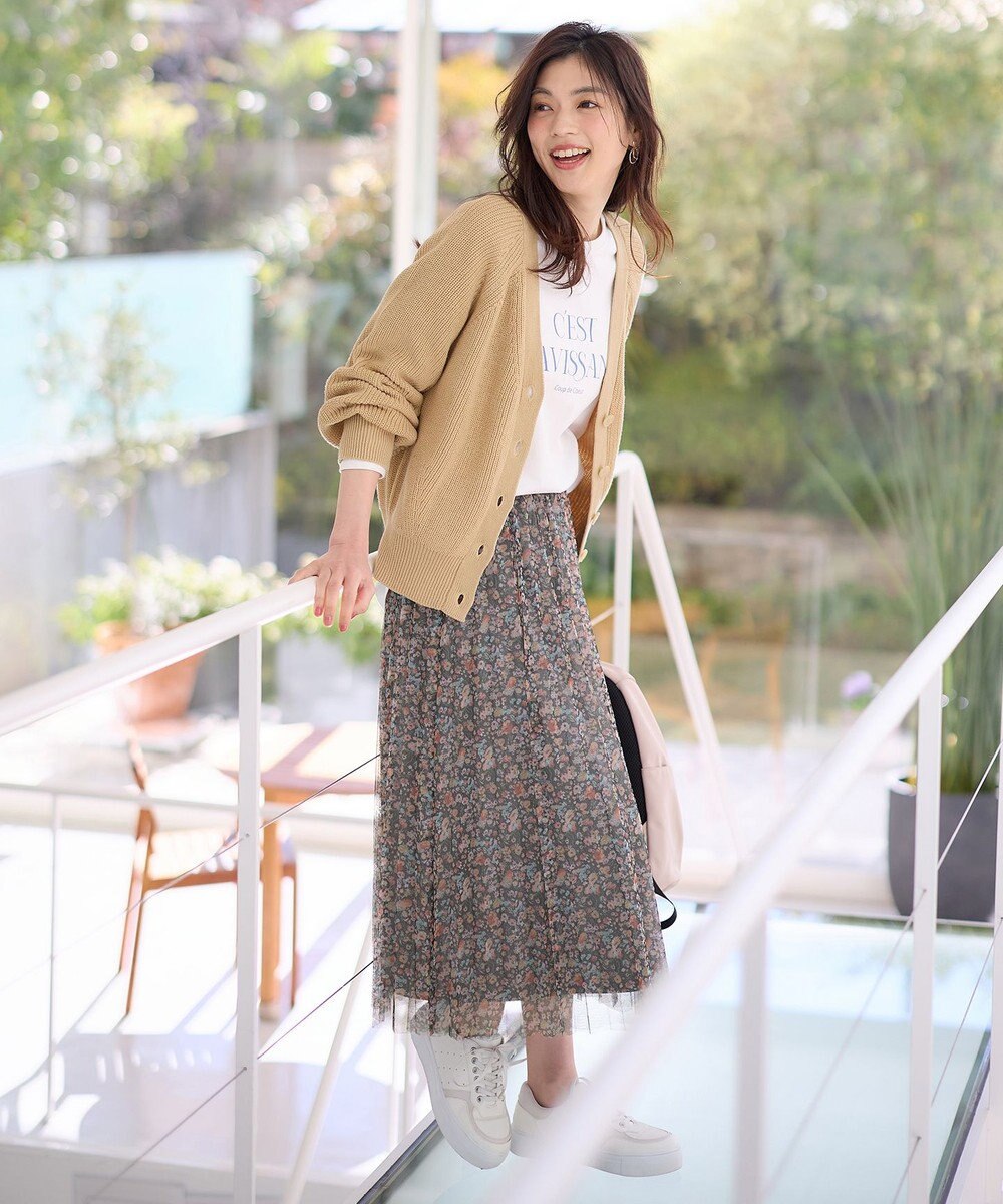 ANY 【洗濯機可/UVカット/アンチピリング】コットンＶネックカーディガン 