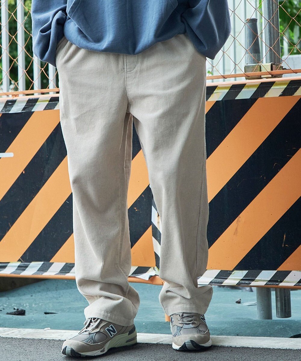 WEGO 【ウエストゴム/ユニセックス着用ITEM】コーデュロイイージーストレートパンツ 