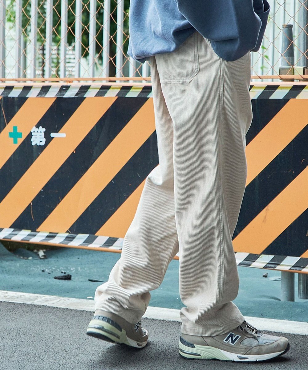 WEGO 【ウエストゴム/ユニセックス着用ITEM】コーデュロイイージーストレートパンツ 