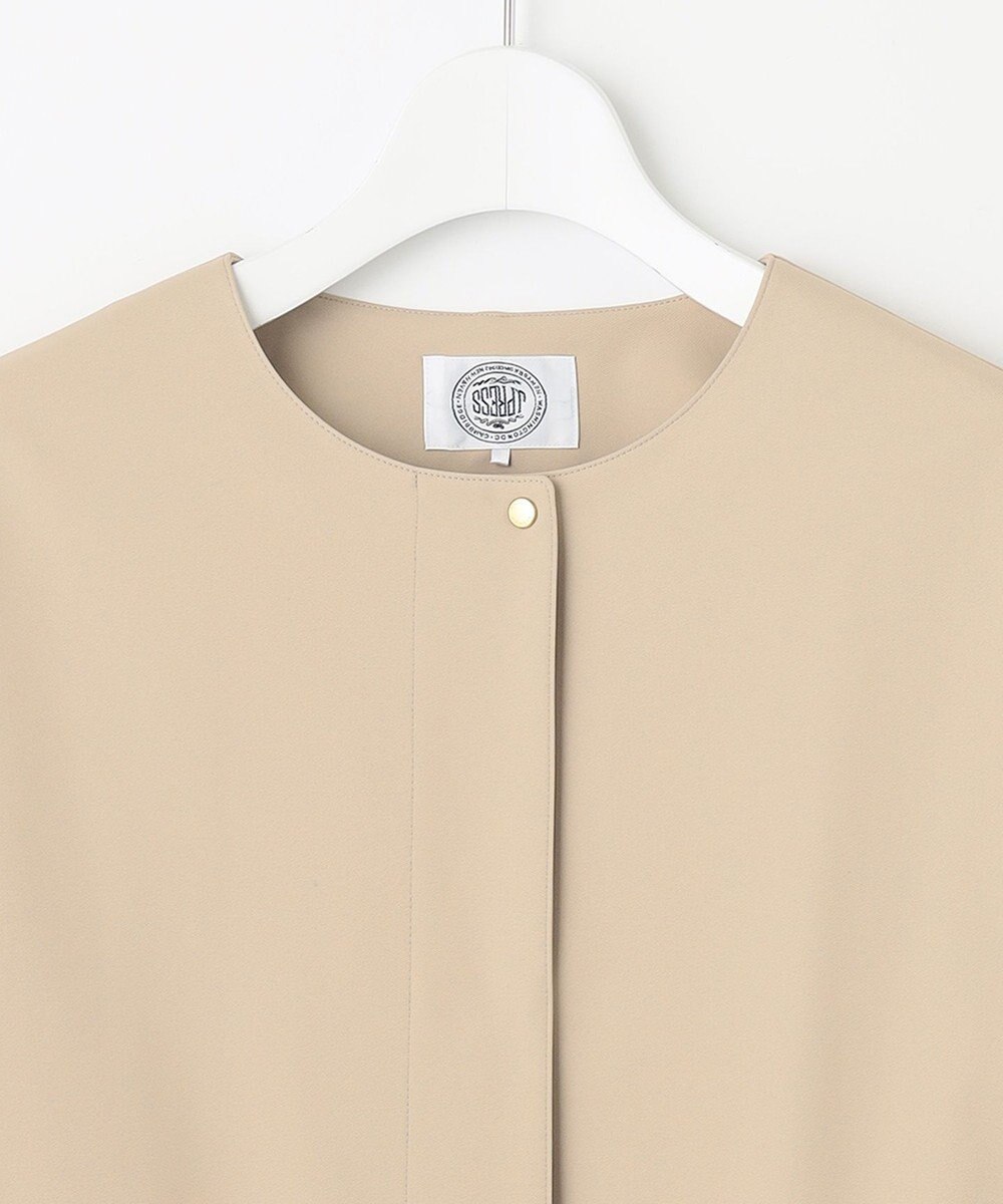 J.PRESS LADIES S 【洗える】 ソロテックスドライツイル ノーカラー コート 