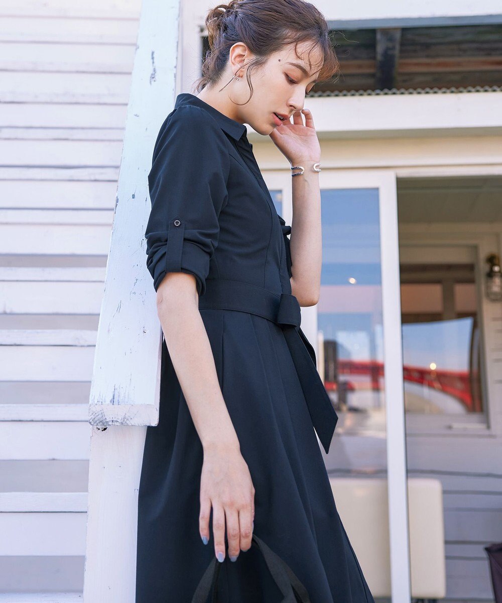 Tiaclasse 【洗える】シャツワンピース 