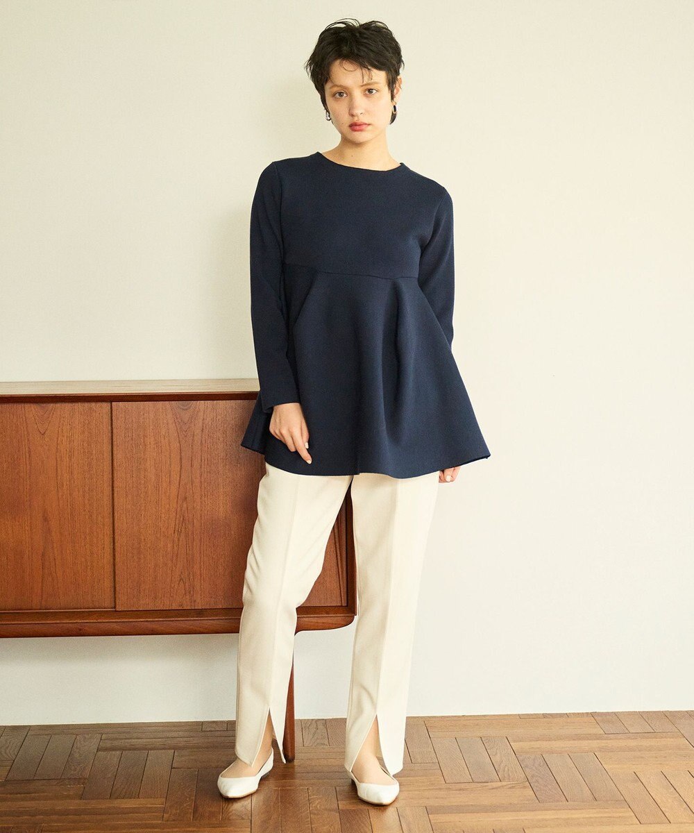 #Newans 【洗える】フォルムペプラムチュニックニット 