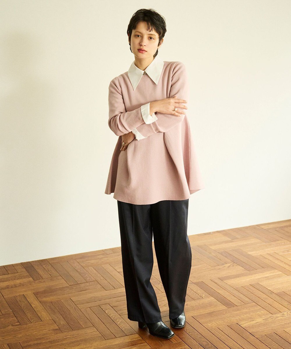 #Newans 【洗える】フォルムペプラムチュニックニット 