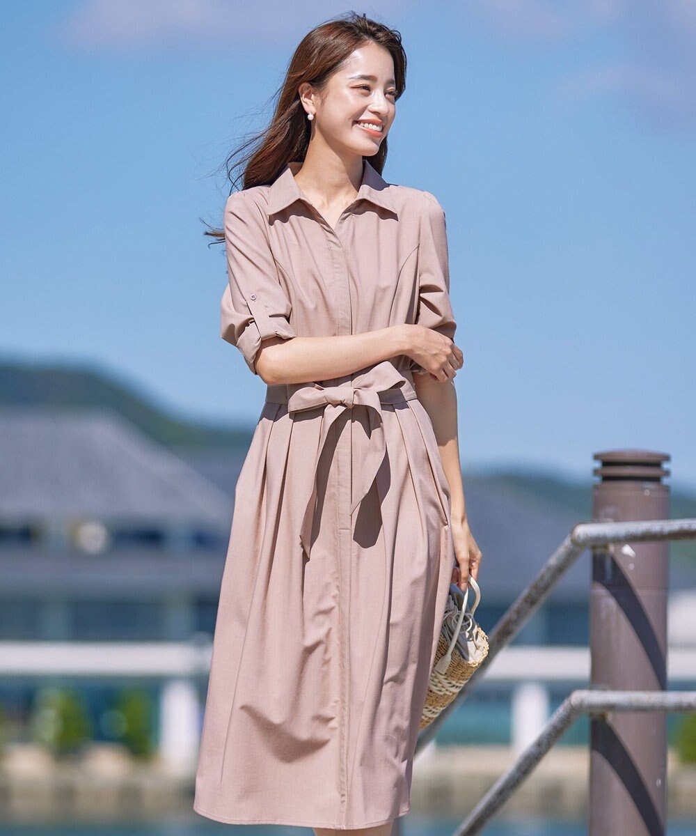 Tiaclasse 【洗える】シャツワンピース 