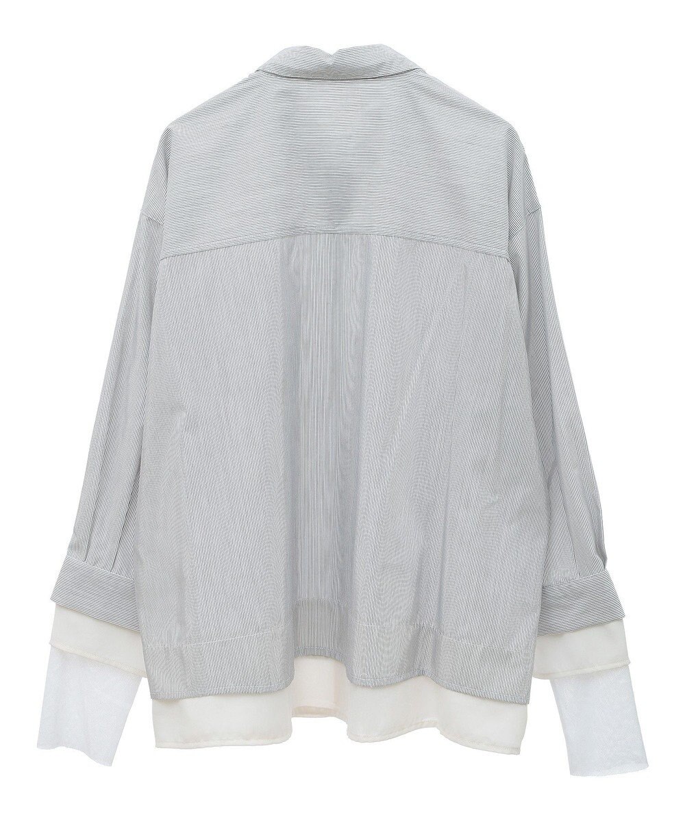 earth music&ecology シフォン×チュールレイヤードシャツ 