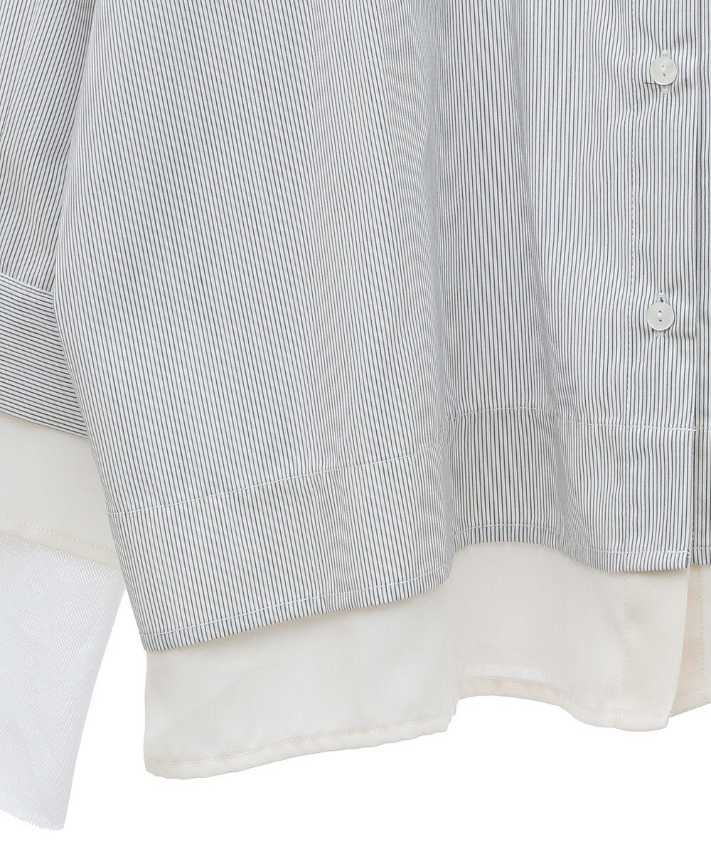 earth music&ecology シフォン×チュールレイヤードシャツ 