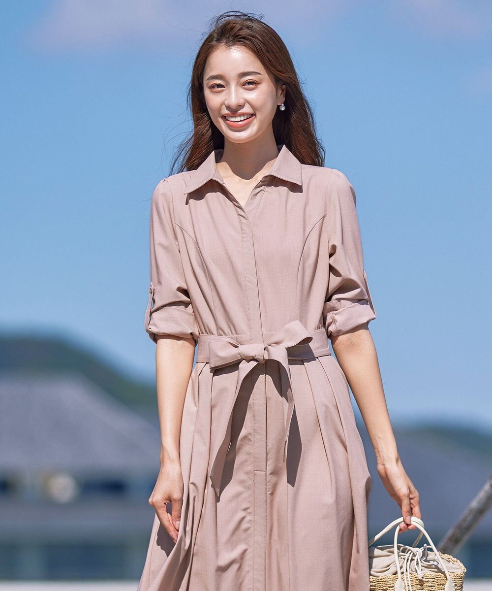 Tiaclasse 【洗える】シャツワンピース 