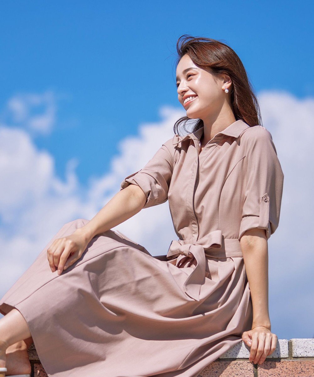 Tiaclasse 【洗える】シャツワンピース 