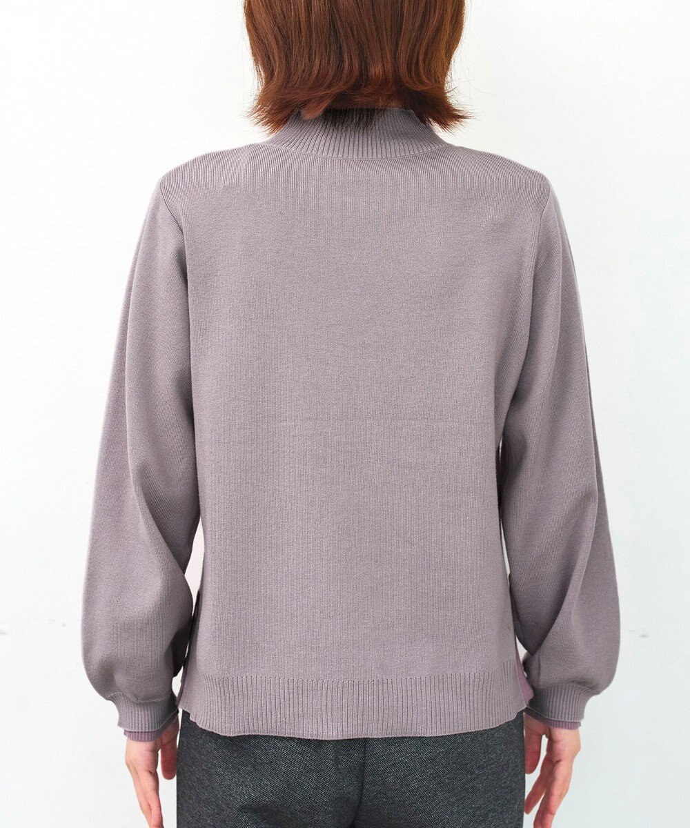 Tiaclasse 【洗える】配色ニットトップスプルオーバー 