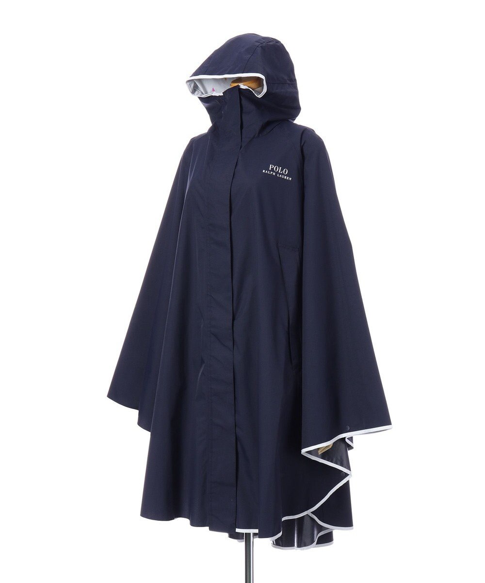 MOONBAT POLO RALPH LAURENRL パイピングレインポンチョ 無地 75デニール 収納袋付き 