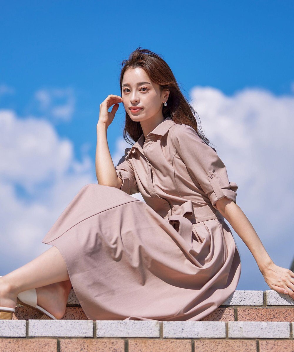 Tiaclasse 【洗える】シャツワンピース 