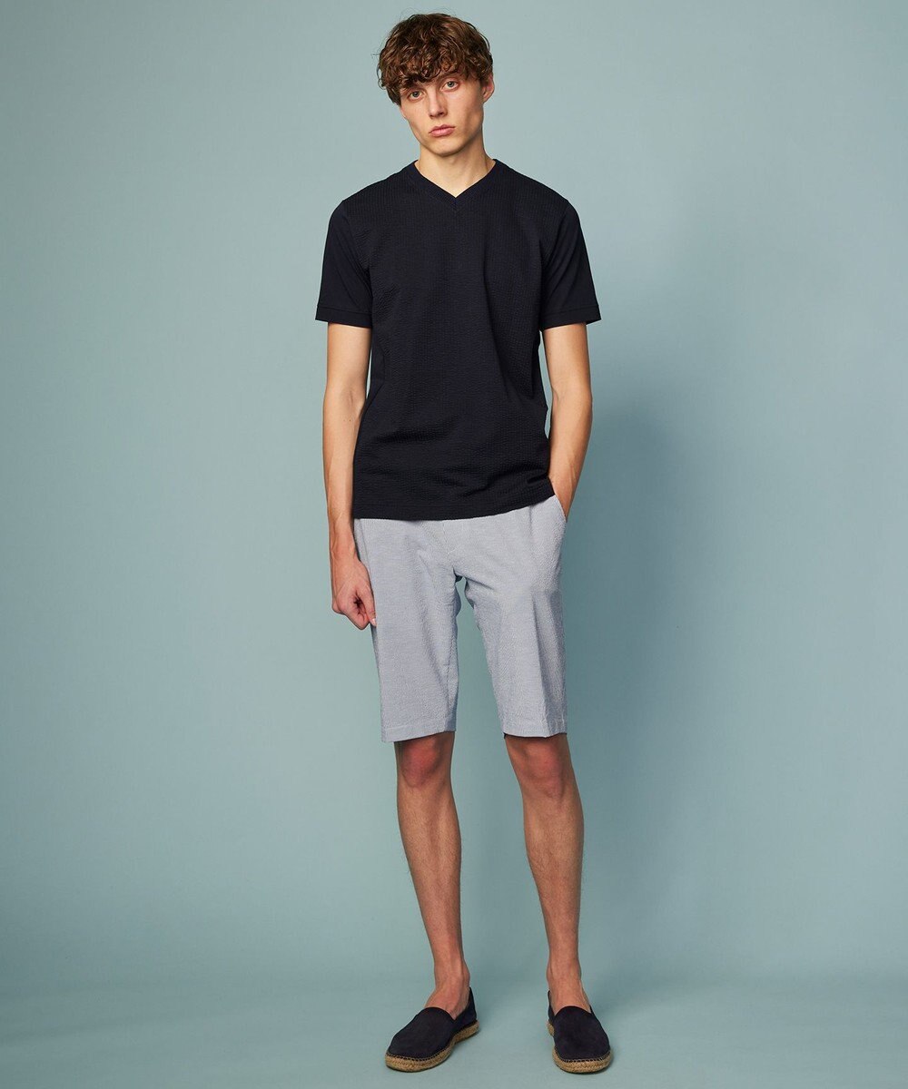 JOSEPH ABBOUD 【キングサイズ・オリジナルオーガニックコットン使用】JOE COTTONサッカー Vネック Tシャツ 