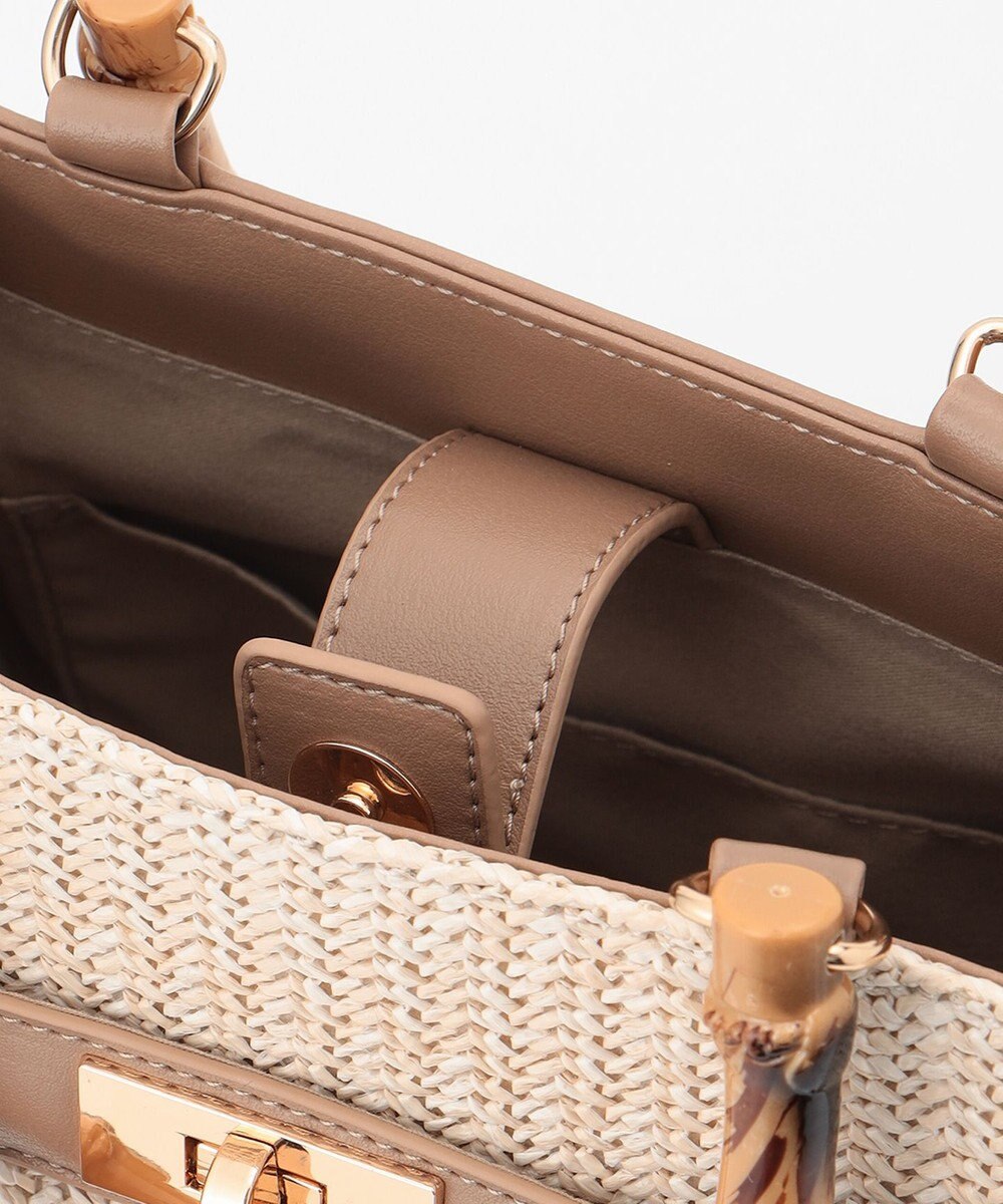 ANY SIS 【美人百花7月号掲載】2WAYバンブーライクハンドルミディ トートバッグ 