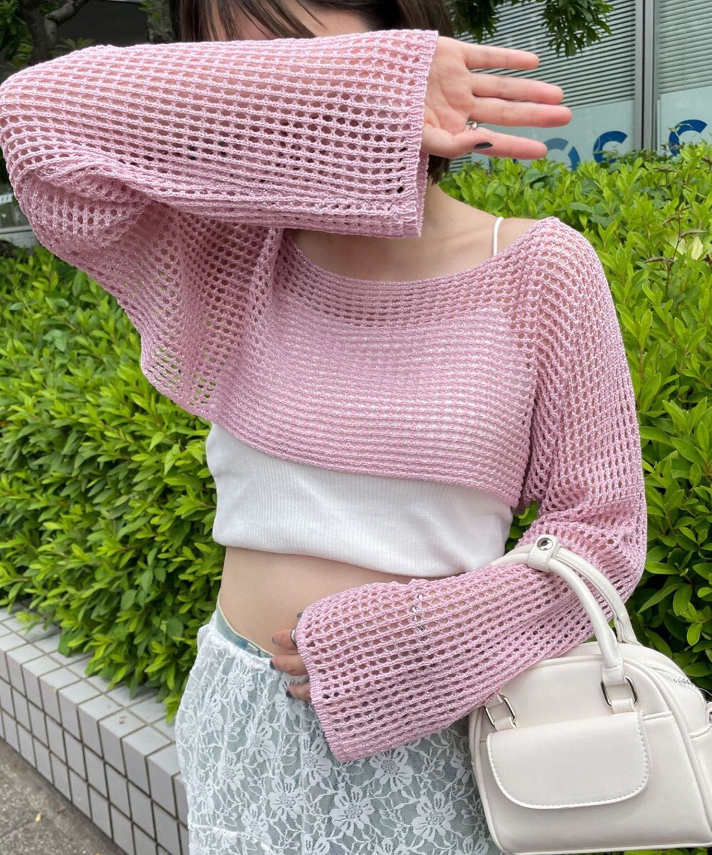 WEGO ラメショートニットプルオーバー 