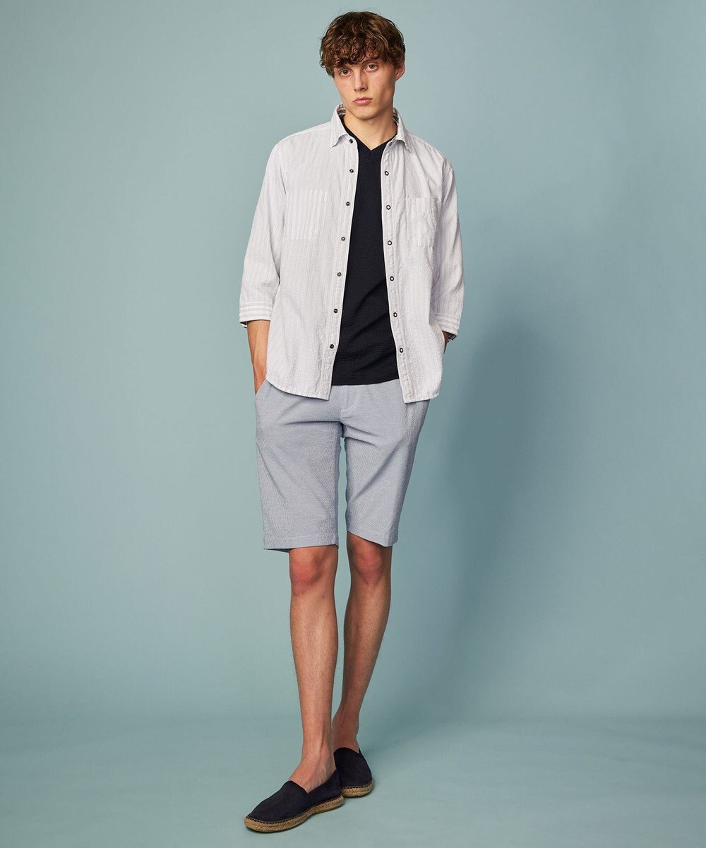 JOSEPH ABBOUD 【キングサイズ・オリジナルオーガニックコットン使用】JOE COTTONサッカー Vネック Tシャツ 