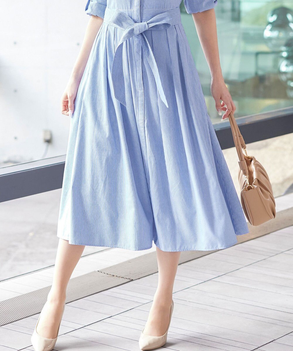 Tiaclasse 【洗える】シャツワンピース 