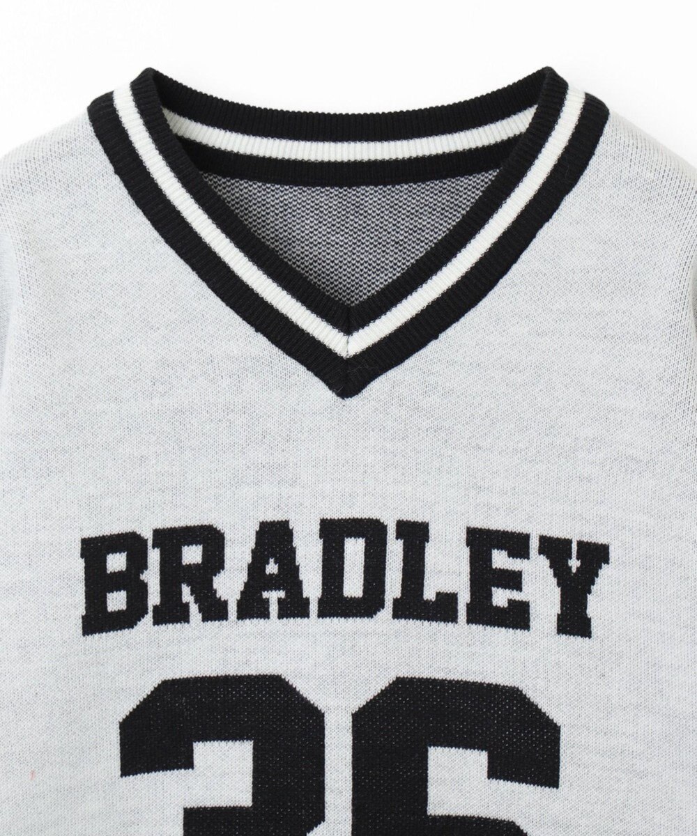 WEGO ナンバリングジャガードVネックニット 