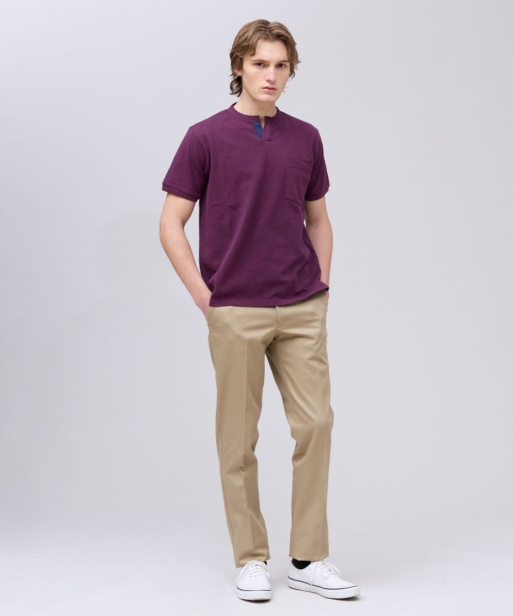 J.PRESS MEN コットンカノコ キーネックポケット Tシャツ 