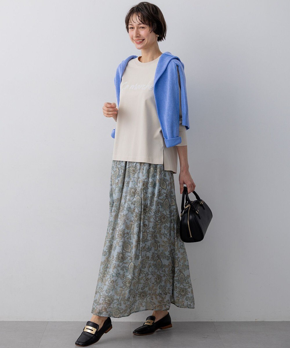 23区 S 【先行予約】Ericaキャラコ ペイズリープリント フレア スカート 