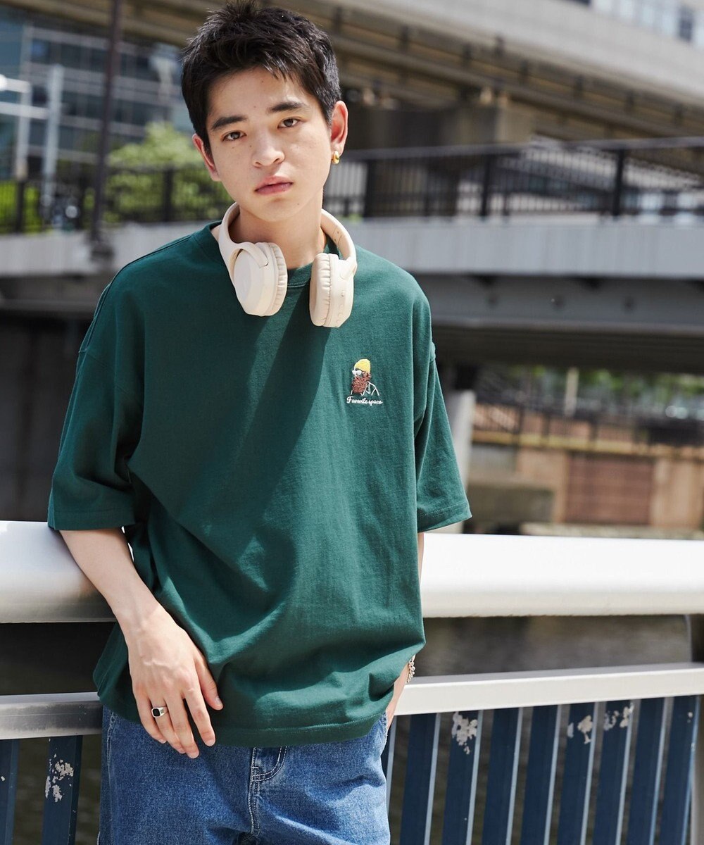 WEGO ヒゲサガラ刺繍Tシャツ 