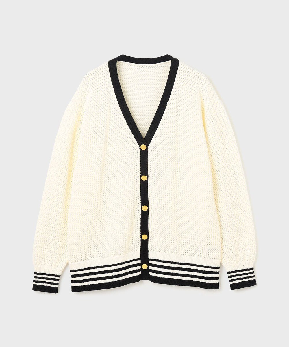 GRACE CONTINENTAL メッシュラインニットカーディガン 