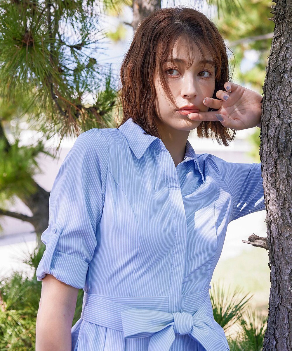 Tiaclasse 【洗える】シャツワンピース 