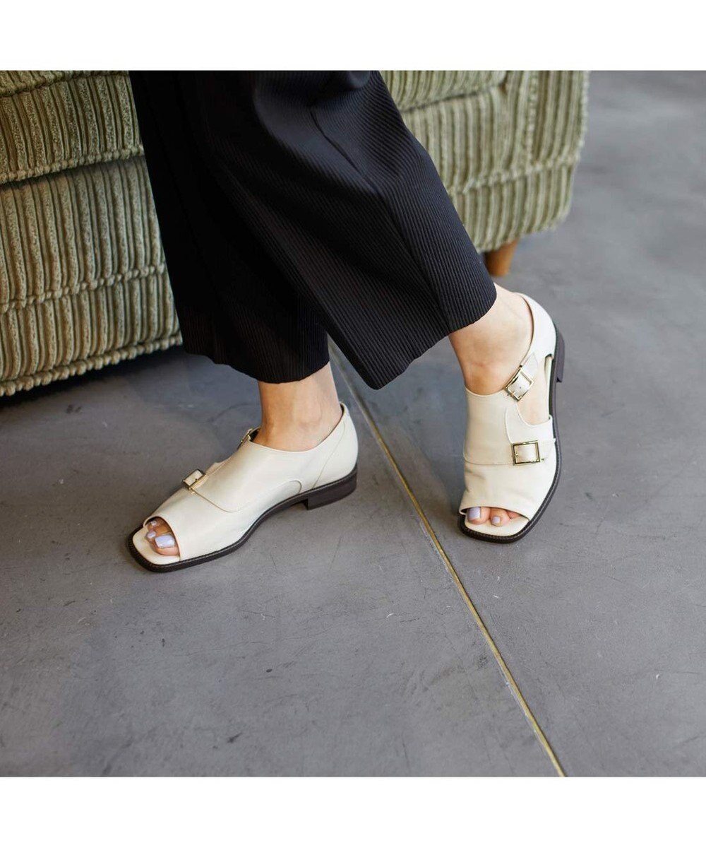 ing <ing>ダブルモンクサイドオープンシューズ 