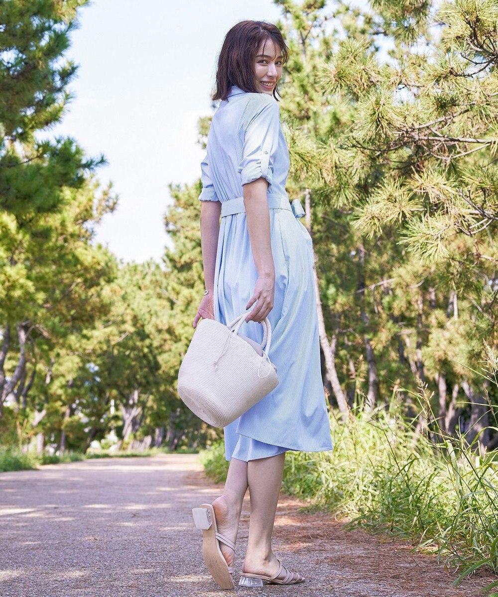 Tiaclasse 【洗える】シャツワンピース 