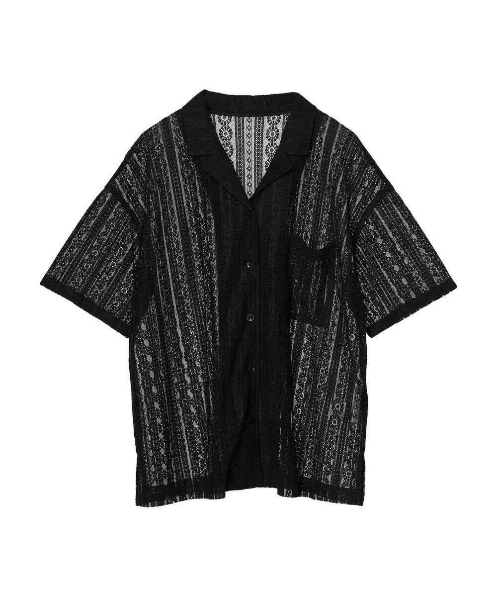earth music&ecology フラワーレースシャツ 